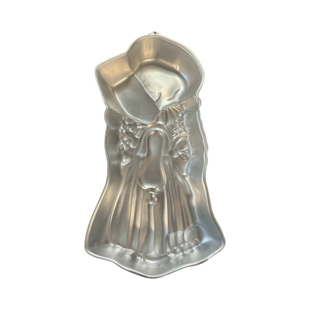 Wilton Holly Hobbie Vintage 1975 Aluminum Cake Pan 502-194 Silver Retro Baking - Picture 4 of 7